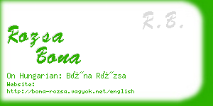 rozsa bona business card